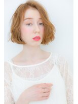 カバーヘア ブリス 上尾西口店(COVER HAIR bliss)&nbsp;外国人風オレンジカラー♪アシンメトリーボブY上尾10代20代30代