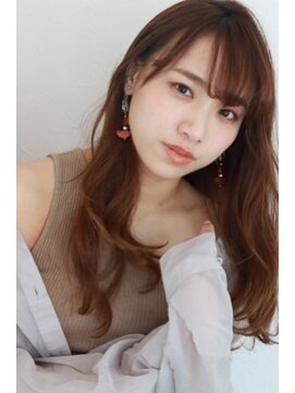 ドゥーク(dowku) 大人可愛いなみなみウェーブセミロングオレンジブラウン