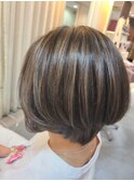 大人ハイライト×白髪ぼかし