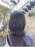 【堀口】インナーカラー、くすみピンク