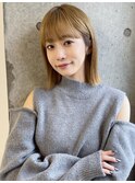 パツっとボブ×ミルクティベージュ