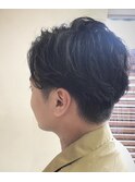 センター分けニュアンスパーマ