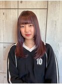 【ピンクブラウン】【ロング】【レイヤースタイル】