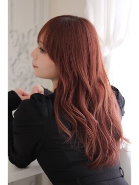 レム 長町店(L.E.M) 艶チェリーブラウン×ゆるウェーブロング