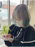 #ブリーチ#ハイトーン#ミントカラー#デザインカラー#ウルフ