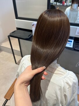 ダブル(W) 髪質改善/縮毛矯正/ストレートロング/チョコレートブラウン
