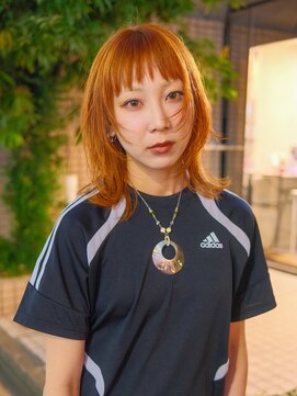 レイヤーカット×オレンジカラー