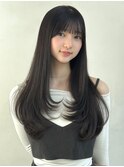 大人ガーリー/ダークアッシュ/小顔/似合わせカット/黒髪