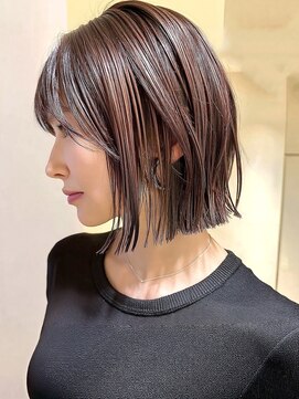ノラギンザユー(NORA GINZA/U) 切りっぱなし外ハネボブ艶暗髪シースルーバング