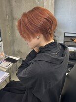 ラック(LUCK)&nbsp;オレンジ/ショート/バレイヤージュ/ケアブリーチ/似合わせカット