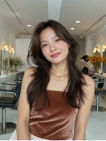 ラファンジュ ヘアー(Rohange hair)&nbsp;グレージュブラウン/韓国巻き/ハッシュレイヤーカット