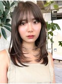 レイヤーカット/大人ミディアヘア/30代40代50代/顔周りカット