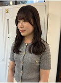 透明感カラーベージュ顔まわりカットブリーチなし