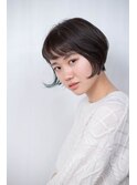 ショートボブ×インナーブルー