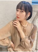 小顔に見える大人ショートボブ/インナーカラー