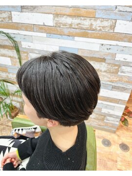 ハウオリ ヘアーワークス(Hauoli hair works) ノンブローカット×ショートボブ×刈り上げ