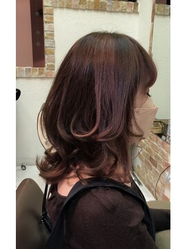 ドゥ スタイル 三国ヶ丘店(Duex Style) アレンジ自在ミディアムスタイル×大人のグレイ☆デザインpink