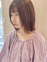 ラ ファブリック 草加(LA FABRIQUE)&nbsp;顔まわりレイヤー　外ハネボブ　チョコレートカラー