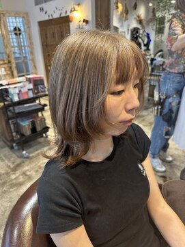 ナルヘアー 越谷(Nalu hair) 30代40代50代越谷/ミディアムウルフ/ミディアムレイヤー