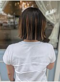大人可愛い抜け感外はねボブにナチュラルベージュハイライト