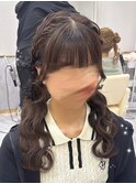 編み込みツインテール