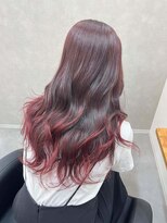 ワク 藤沢店(waku)&nbsp;バレイヤージュ　レッド　ブリーチ