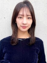 リヤン 表参道(lyann)&nbsp;黒髪オリーブグレー外ハネボブくびれヘア美髪エアリーカール