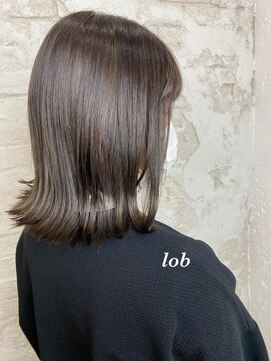 プライズ アイリス 池袋東口店(prize Iris) 切りっぱなしロブ、グレージュ、ロブ
