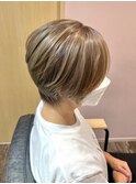 【脱白髪染めハイライト】透明感抜群◎ミルクティグレージュ