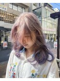 ブリーチグラデーションカラー/ラベンダーカラー/裾カラー