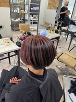 アジールヘア 所沢プロペ通り店(agir hair)&nbsp;ピンクベージュショートレイヤーカットデザインカラー所沢韓国