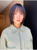 honen【薬院】ショートボブレイヤーイルミナ韓国ブルーブラック