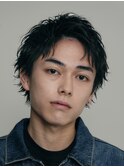 メンズスパイキーショート緩め短髪ツイストスパイラルパーマ
