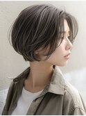 ☆ダークパープルナチュラルショートミルクブラウン髪質改善ボブ