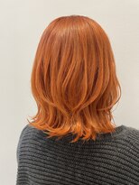 オルクドゥ(Orque deux)&nbsp;ミディアムレイヤー大人可愛いオレンジダブルカラー