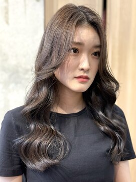 フルブルーム 東林間(fullbloom) レイヤーカットケアカラーアッシュベージュ韓国ヘア