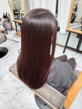 ヘアメイクアクト 都賀店 メテオストレート後のイルミナカラー染め