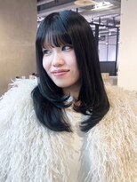 アルバム 池袋(ALBUM) おくれ毛顔周りレイヤー韓国ヘアロング_F20515