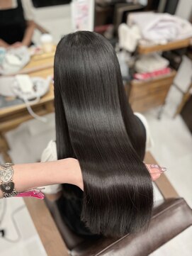 ハピネス 梅田茶屋町店(HAPPINESS) オリーブグレー ダークグレージュ 髪質改善 レイヤーロング 艶髪