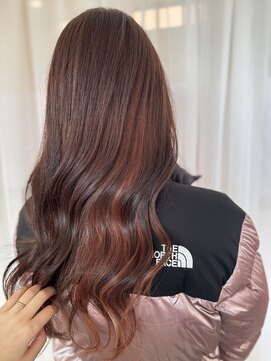 ピンクブラウン×ハイライト