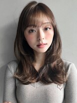 アグノス 青山(Agnos)&nbsp;ピンクベージュ前髪こなれヘア外ハネボブアンブレラカラー