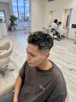 ロンド ラマ 岐阜(Lond bla-ma)&nbsp;オールバックパーマ×ハイライト/メッシュ【Lond伊藤メンズ】