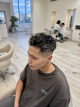 ロンド ラマ 岐阜(Lond bla-ma) オールバックパーマ×ハイライト/メッシュ【Lond伊藤メンズ】