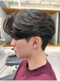 センターパートウルフショートネープ襟足あり