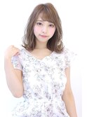 オリーブカラーハイライトカラー小顔セミウェットウェーブ