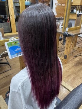 ルッカヘアガーデン バイ ラッシュゴールド(RUCCA HAIR GARDEN by LUSH GOLD) バレイヤージュ×ピンク