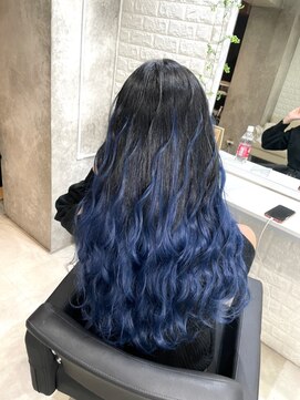 ニノ(nino) 【NINO】ネイビーブルーグラデーションシールエクステ