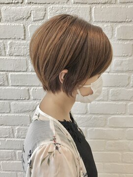 デイジー インデックスヘア 大島店(DAISY index hair) 横顔美人大人ショートボブキャラメルベージュカラー