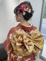 卒業式ヘアメイク　着物　ミディアム