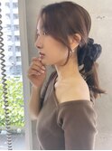 韓国風ヘア/エギョモリ//チョコブラウン/ロブヘア